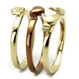 TK2801 - IP Gold & IP Light Brown (IP Light coffee) Stainless Steel Ring with No Stone - Alamode - Flyclothing LLC