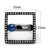 TK2808 - IP Light Black (IP Gun) Stainless Steel Ring with Top Grade Crystal in Capri Blue - Alamode - Flyclothing LLC