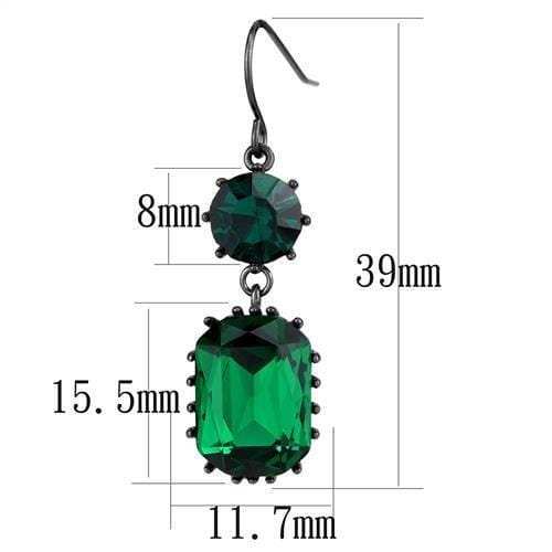 TK2817 - IP Dark Brown (IP coffee) Stainless Steel Earrings with Top Grade Crystal in Emerald - Alamode - Flyclothing LLC