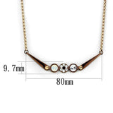TK2823 - IP Rose Gold & IP light Coffee Stainless Steel Necklace with Top Grade Crystal in Multi Color - Alamode - Flyclothing LLC