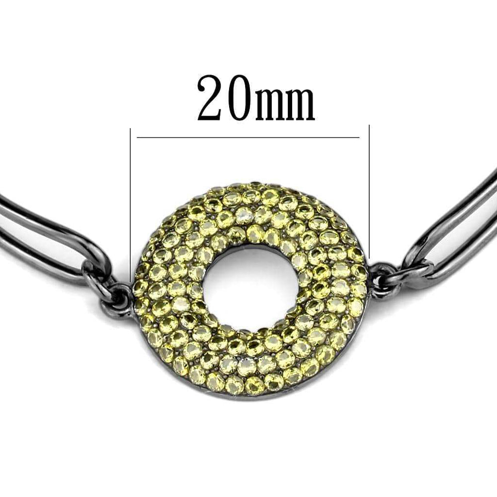 TK2824 - IP Light Black (IP Gun) Stainless Steel Bangle with AAA Grade CZ in Topaz - Alamode - Flyclothing LLC