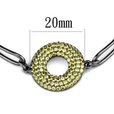 TK2824 - IP Light Black (IP Gun) Stainless Steel Bangle with AAA Grade CZ in Topaz - Alamode - Flyclothing LLC