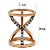 TK2825 - IP Rose Gold(Ion Plating) Stainless Steel Ring with Top Grade Crystal in Clear - Alamode - Flyclothing LLC