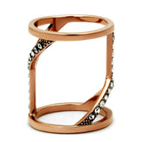 TK2825 - IP Rose Gold(Ion Plating) Stainless Steel Ring with Top Grade Crystal in Clear - Alamode - Flyclothing LLC