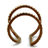 TK2828 - IP Coffee light Stainless Steel Ring with Top Grade Crystal in Light Peach - Alamode - Flyclothing LLC