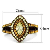 TK2838 - IP Coffee light Stainless Steel Ring with AAA Grade CZ in Citrine Yellow - Alamode - Flyclothing LLC