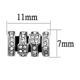 TK2849 - High polished (no plating) Stainless Steel Earrings with Top Grade Crystal in Clear - Alamode - Flyclothing LLC