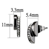 TK2855 - IP Light Black (IP Gun) Stainless Steel Earrings with Top Grade Crystal in Clear - Alamode - Flyclothing LLC