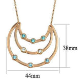 TK2857 - IP Rose Gold(Ion Plating) Stainless Steel Necklace with Top Grade Crystal in Multi Color - Alamode - Flyclothing LLC