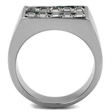 TK2861 - High polished (no plating) Stainless Steel Ring with Leather in Assorted - Alamode - Flyclothing LLC