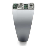 TK2861 - High polished (no plating) Stainless Steel Ring with Leather in Assorted - Alamode - Flyclothing LLC