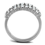 TK2866 - High polished (no plating) Stainless Steel Ring with AAA Grade CZ in Clear - Alamode - Flyclothing LLC
