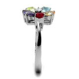 TK2867 - High polished (no plating) Stainless Steel Ring with AAA Grade CZ in Multi Color - Alamode - Flyclothing LLC