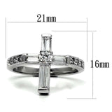 TK2871 - High polished (no plating) Stainless Steel Ring with AAA Grade CZ in Clear - Alamode - Flyclothing LLC
