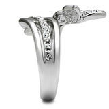 TK2875 - High polished (no plating) Stainless Steel Ring with AAA Grade CZ in Clear - Alamode - Flyclothing LLC