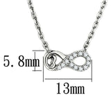 TK2885 - High polished (no plating) Stainless Steel Necklace with AAA Grade CZ in Clear - Alamode - Flyclothing LLC