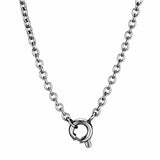 TK2885 - High polished (no plating) Stainless Steel Necklace with AAA Grade CZ in Clear - Alamode - Flyclothing LLC