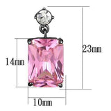 TK2892 - IP Light Black (IP Gun) Stainless Steel Earrings with AAA Grade CZ in Rose - Alamode - Flyclothing LLC