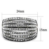 TK2901 - High polished (no plating) Stainless Steel Ring with Top Grade Crystal in Clear - Alamode - Flyclothing LLC