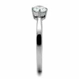 TK2903 - High polished (no plating) Stainless Steel Ring with AAA Grade CZ in Clear - Alamode - Flyclothing LLC