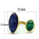 TK2906 - IP Gold(Ion Plating) Stainless Steel Ring with Precious Stone Lapis in Montana - Alamode - Flyclothing LLC