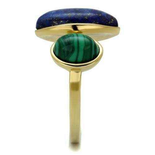 TK2906 - IP Gold(Ion Plating) Stainless Steel Ring with Precious Stone Lapis in Montana - Alamode - Flyclothing LLC