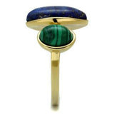 TK2906 - IP Gold(Ion Plating) Stainless Steel Ring with Precious Stone Lapis in Montana - Alamode - Flyclothing LLC