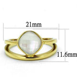 TK2908 - IP Gold(Ion Plating) Stainless Steel Ring with Precious Stone Conch in White - Alamode - Flyclothing LLC