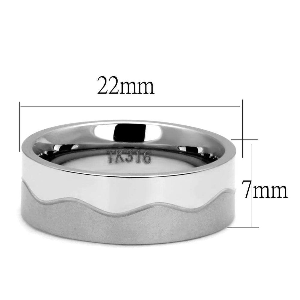 TK2918 - High polished (no plating) Stainless Steel Ring with No Stone - Alamode - Flyclothing LLC