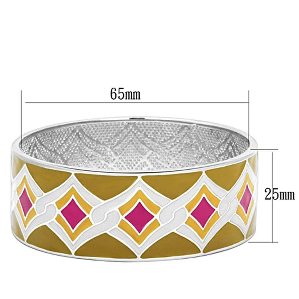 TK291 - High polished (no plating) Stainless Steel Bangle with Epoxy in Multi Color - Alamode - Flyclothing LLC