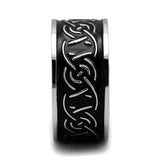 TK2922 - High polished (no plating) Stainless Steel Ring with Epoxy in Jet - Alamode - Flyclothing LLC