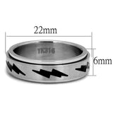TK2926 - High polished (no plating) Stainless Steel Ring with Epoxy in Jet - Alamode - Flyclothing LLC