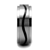 TK2929 - High polished (no plating) Stainless Steel Ring with Epoxy in Jet - Alamode - Flyclothing LLC