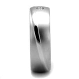TK2932 - High polished (no plating) Stainless Steel Ring with AAA Grade CZ in Clear - Alamode - Flyclothing LLC