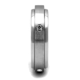 TK2933 - High polished (no plating) Stainless Steel Ring with AAA Grade CZ in Clear - Alamode - Flyclothing LLC