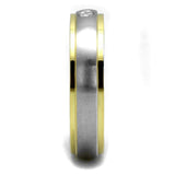 TK2938 - Two-Tone IP Gold (Ion Plating) Stainless Steel Ring with AAA Grade CZ in Clear - Alamode - Flyclothing LLC