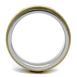 TK2939 - Two-Tone IP Gold (Ion Plating) Stainless Steel Ring with No Stone - Alamode - Flyclothing LLC