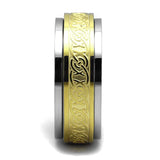 TK2939 - Two-Tone IP Gold (Ion Plating) Stainless Steel Ring with No Stone - Alamode - Flyclothing LLC
