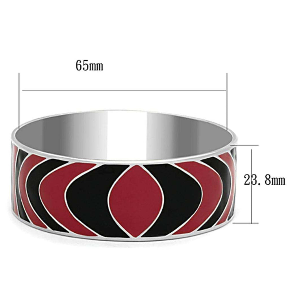 TK293 - High polished (no plating) Stainless Steel Bangle with Epoxy in Multi Color - Alamode - Flyclothing LLC