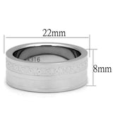 TK2944 - High polished (no plating) Stainless Steel Ring with No Stone - Alamode - Flyclothing LLC