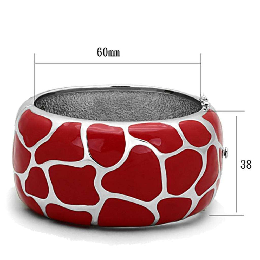 TK294 - High polished (no plating) Stainless Steel Bangle with Epoxy in Siam - Alamode - Flyclothing LLC