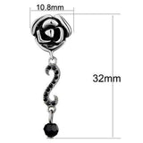 TK2951 - High polished (no plating) Stainless Steel Earrings with Top Grade Crystal in Jet - Alamode - Flyclothing LLC