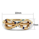 TK2966 - IP Rose Gold(Ion Plating) Stainless Steel Ring with Top Grade Crystal in Sapphire - Alamode - Flyclothing LLC