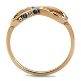 TK2966 - IP Rose Gold(Ion Plating) Stainless Steel Ring with Top Grade Crystal in Sapphire - Alamode - Flyclothing LLC