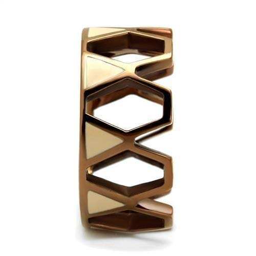 TK2968 - IP Coffee light Stainless Steel Ring with Epoxy in Champagne - Alamode - Flyclothing LLC