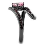 TK2972 - IP Light Black (IP Gun) Stainless Steel Ring with AAA Grade CZ in Rose - Alamode - Flyclothing LLC