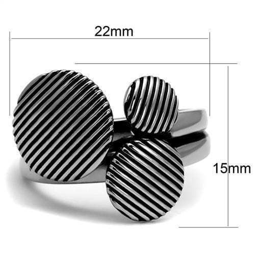 TK2973 - High polished (no plating) Stainless Steel Ring with Epoxy in Jet - Alamode - Flyclothing LLC