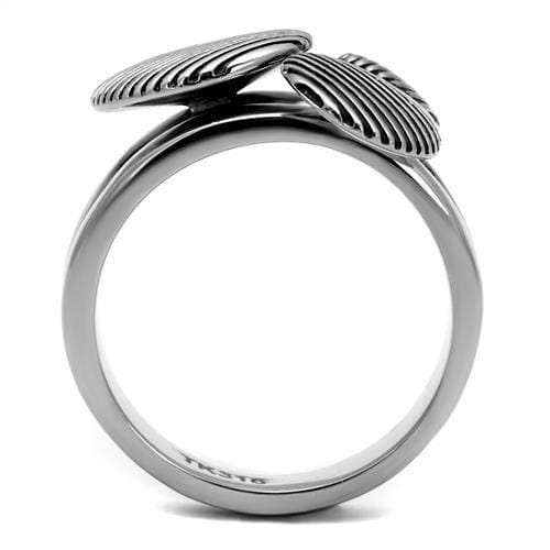 TK2973 - High polished (no plating) Stainless Steel Ring with Epoxy in Jet - Alamode - Flyclothing LLC