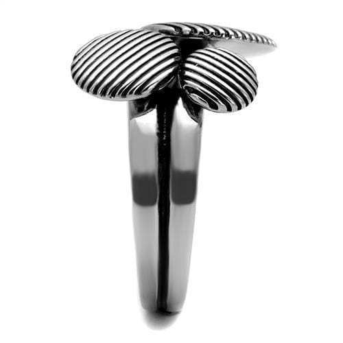 TK2973 - High polished (no plating) Stainless Steel Ring with Epoxy in Jet - Alamode - Flyclothing LLC