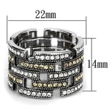 TK2987 - High polished (no plating) Stainless Steel Ring with Top Grade Crystal in Multi Color - Alamode - Flyclothing LLC